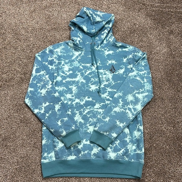 Volcom Other - Volcom men’s VAMO hoodie tie dye pullover sweatshirt teal blue medium